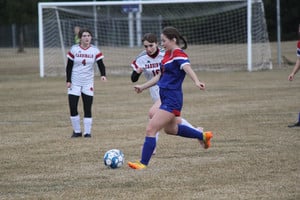 soccer player kicking a ball